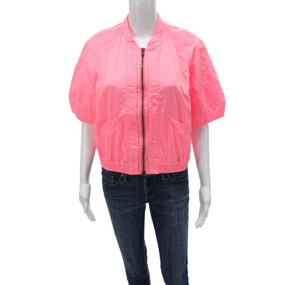 Mauro Grifoni Womens Nylon Pink Windbreaker Zip Closure Size 42